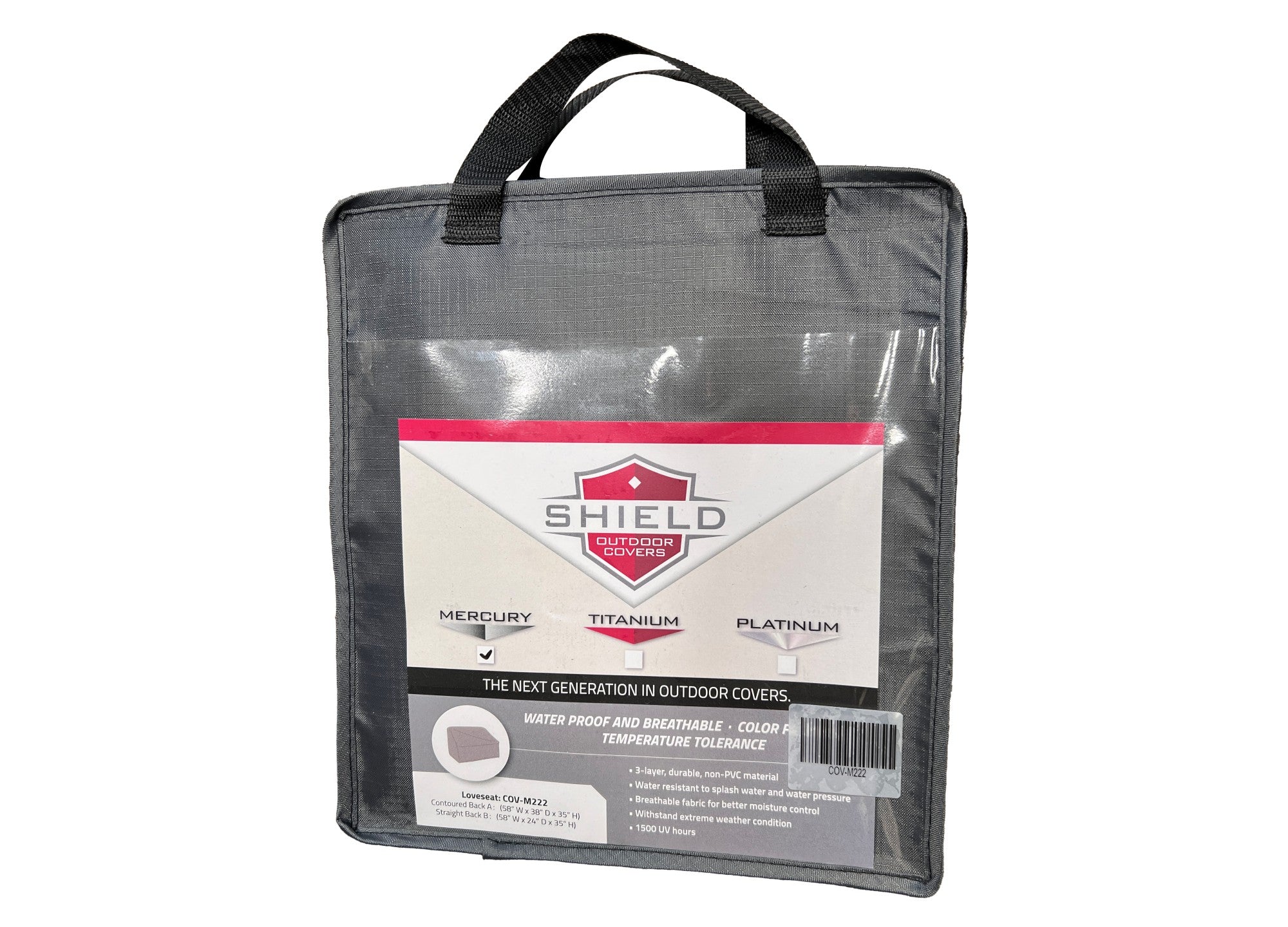 love Large Cover - 62.5" W x 35" D x 24''/36" H - Mercury